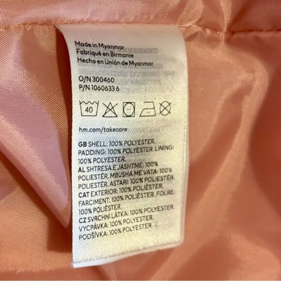 *SOLD*| H&M| Girl’s Rose Pink Warm Puffer Jacket w/Removable Hood Size 8-10 - Picture 6 of 7